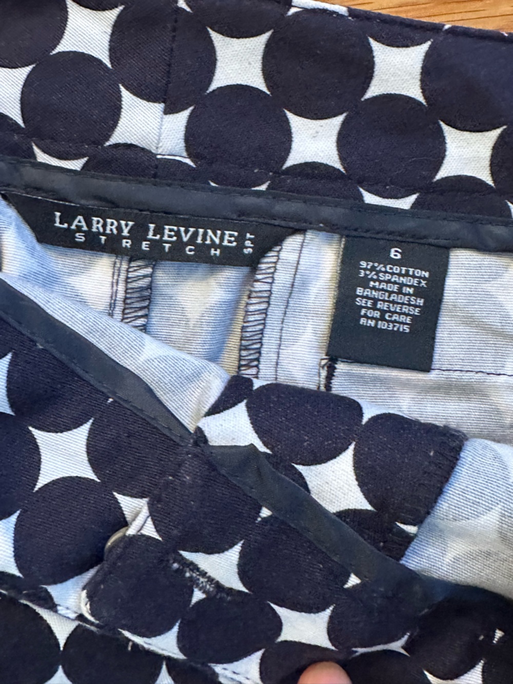 Polka Dot A-Line Preppy Mini Skirt Navy Blue and White - Picture 2 of 4